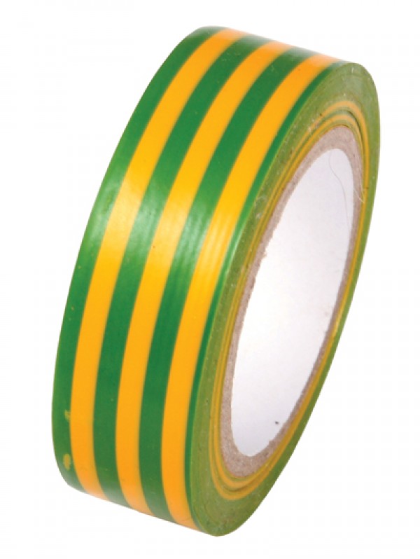 PVC páska žltá so zel.pruh.19mmx0,13mmx10m