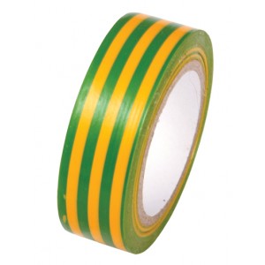 PVC páska žltá so zel.pruh.19mmx0,13mmx10m